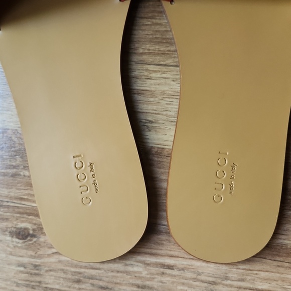 NEW Gucci Varadero Horsebit Fringed red leather sandals/slides size 39 - Picture 4 of 9